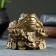 Piggy bank "Toad on money" bronze, 11x9x9cm
