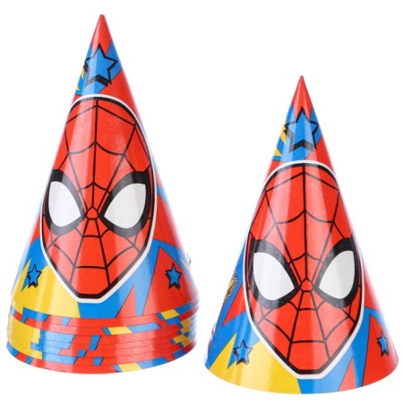 A set of paper utensils, on 6 people "Happy Birthday", a man spiderman-6