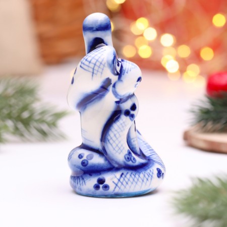Souvenir "Snake with a bottle", Gzhel-3