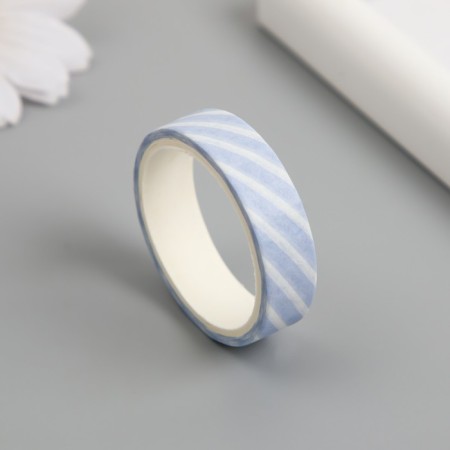 Adhesive tape Paper "Blue Cage" width 1; 1.5 cm winding 3 m set 8 pcs-1