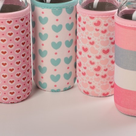 A glass bottle in a Vanilla cover, 300 ml, h = 17 cm, MIX drawing-2