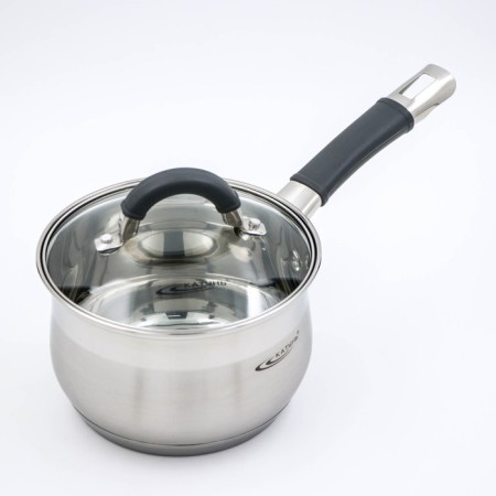 Bucket "Irida", 1.9 l, d = 16 cm, capsule, glass cover, plastic handle, induction