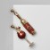 Emall Earrings "Wine" with a glass, burgundy color in gold