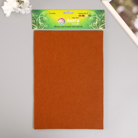A set of soft felt "Astra" (4 pcs) Assorted, 1.4 mm, 180 gr. 20x30 cm-2