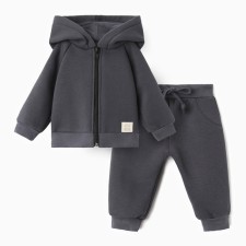 Costume: sweatshirt and pants crumb I Dino, height 80-86, dark gray