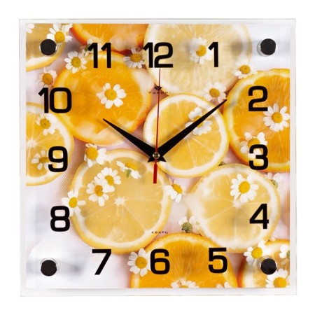 Watch Wall kitchen "lemons", silent, 25 x 25 cm, aa