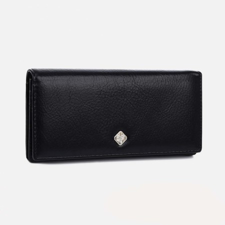 Women's wallet on magnets, black color