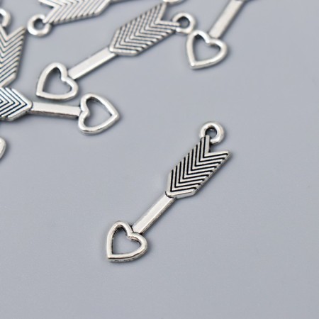 Decor for creativity Metal "arrow with heart-endor" silver G100b599 3x0.8 cm-1