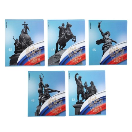 Notebook of 48 sheets in the Erichkrause "Russian Coat of Arbitament", matte lamination, an offset block 100%, mix