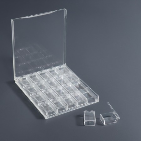 Organizer for decor, 20 blocks, 14.5 × 12.5 × 1.7/2.8 × 2.1 × 1.3 cm, the color is transparent-2