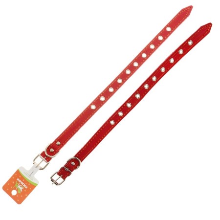 Collar leather single-layer dimensionless, 45 x 2 cm, Osh 18-39 cm, red-4