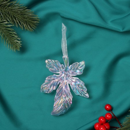 Jewelry decoration "Magic leaf" 11x8.2 cm, transparent overflows