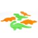 Developing set of stickers for playing in the Dinosaurian bath, 5 elements