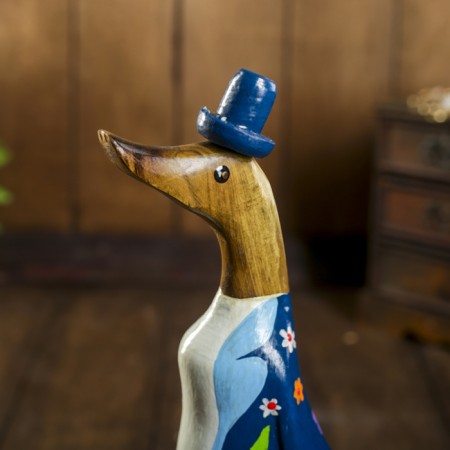 Souvenir "Duck in a blue summer suit" tree 13x9x27 cm-4