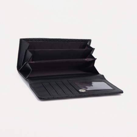 Women's wallet on a magnet, black color-2