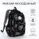 School backpack from textiles with a zipper, 4 pockets, black color