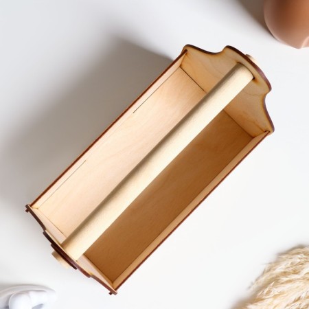 Wooden Kashpo 24.5 × 13.5 × 9.5 (25) cm stella click, with a handle, natural-2