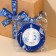 A satin ribbon "Snowflakes", blue, 2 cm × 25 yards (22.5 m)