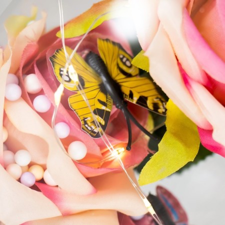 Nightlight "Flowers and butterflies" LED from batteries 3HAAA 13.5x13.5x20.5 cm Risalux-3