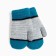 Mittens for children, gray/turquoise color, size 16 (8-10 years)