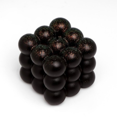 Figure candle "Babble" Big Cube, 5x5x5 cm, black velvet, in the box-5