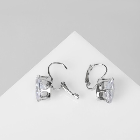 Earrings with high rhinestones oval, color mix-4