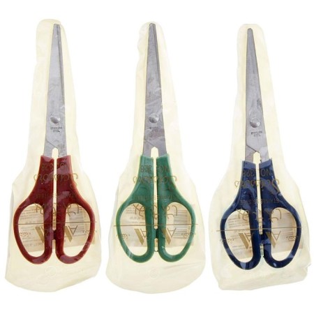 Office scissors 16 cm, plastic handles, on a blister, mix-4