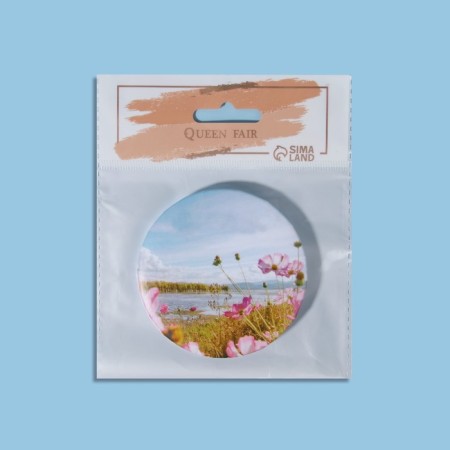 Mirror folding "beach", D 7.5 cm, with an increase, MIX drawing-6