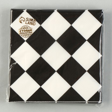 Paper Napkins "Black Rombics" 33x33 cm, set 20 pcs.-3