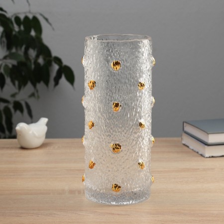 VAZA Glass "Milagros" circles volume, 24.5x10 cm, transparent