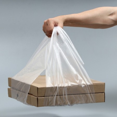 T -shirt package, polyethylene "for pizza", transparent 32 x 60 cm, 18 μm