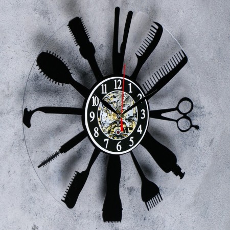Watching clock, series: interior, "hairdresser", smooth move, 30 x 30 cm-1