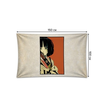 Decorative panel with photo printing "Japanese girl", horizontal, size 100x150 cm-1