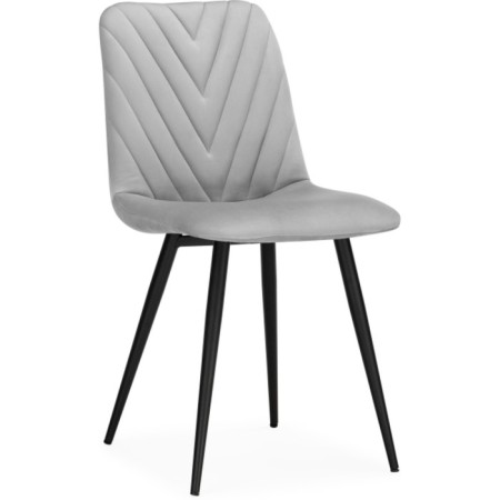 STULL OF A METALLARCASA RALF Metal/Velor, Black/Light gray 44x53x83 cm