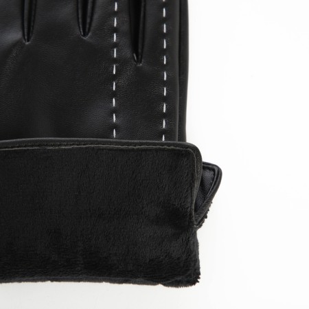 Gloves of wives 24*1*9 cm, leather claim, without insulation (c), dimensionless, stitching, black-2
