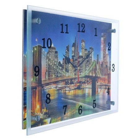 Carting clock, interior "night city and architecture", silent, 25 x 35 cm-1