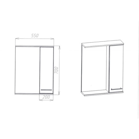 Viant mirror "Prague 55" Right, 160x550x700 mm-4