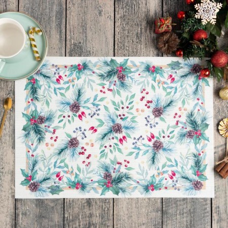 New Year's napkin on the Christmas table PVC, 40x29 cm