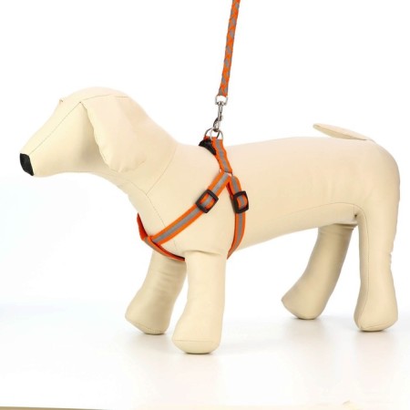 Set "braid", fluorescent, leash 115 x 1 cm, og 32-48 x 1.5 cm, orange-2