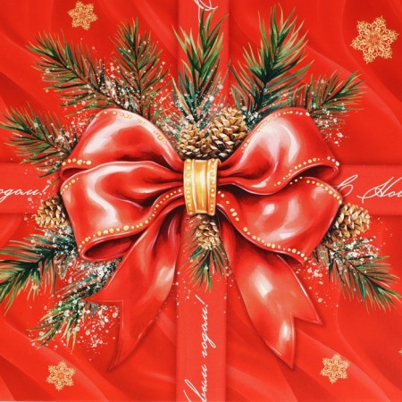 Folding box "Happy New Year", bow, 21 x 15 x 7 cm, new year-4
