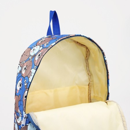 School backpack on lightning from textiles, external pocket, blue color-5