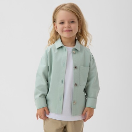 Children's shirt minku: jeans collection, mint color, height 104 cm-1