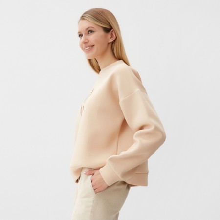 Female sweatshirt Minaku: Velvet Collection Color Milk, size 48-3