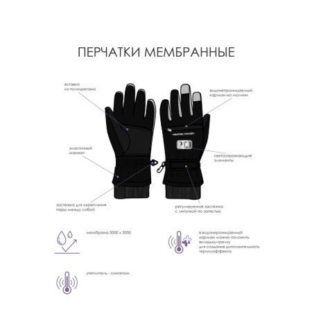 Перчатки для девочки, размер 19-1