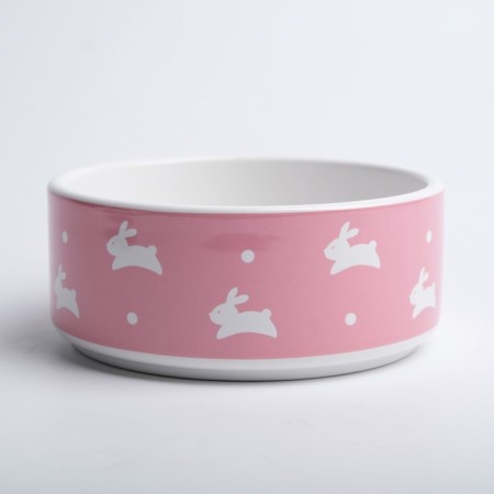 Ceramic “Bunniki” ceramic bowl, 300 ml, 13 x 13 x 5 cm, pink-3
