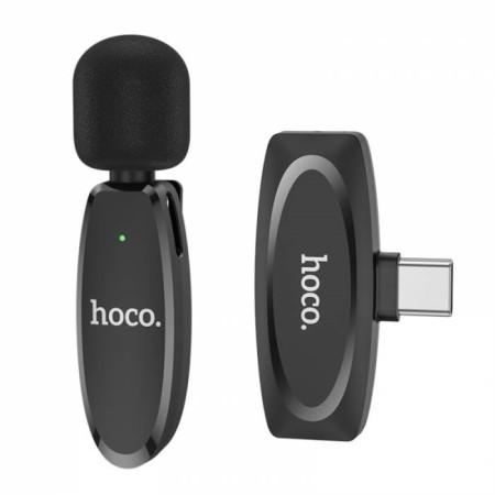 Portable microphone Hoco L15, wireless, 70 mAh, Type-C, black-1