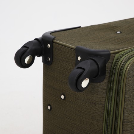 Small 24 suitcase "On a zipper, code castle, with extension, khaki color-7