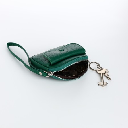 Lightning purse on a zipper, green color-3