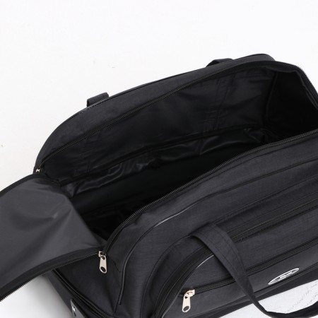 Road bag on wheels, a lightning department, with an increase, an outer pocket, black color-5