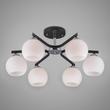 Blasco chandelier, 6x40W E27, chrome color, wenge